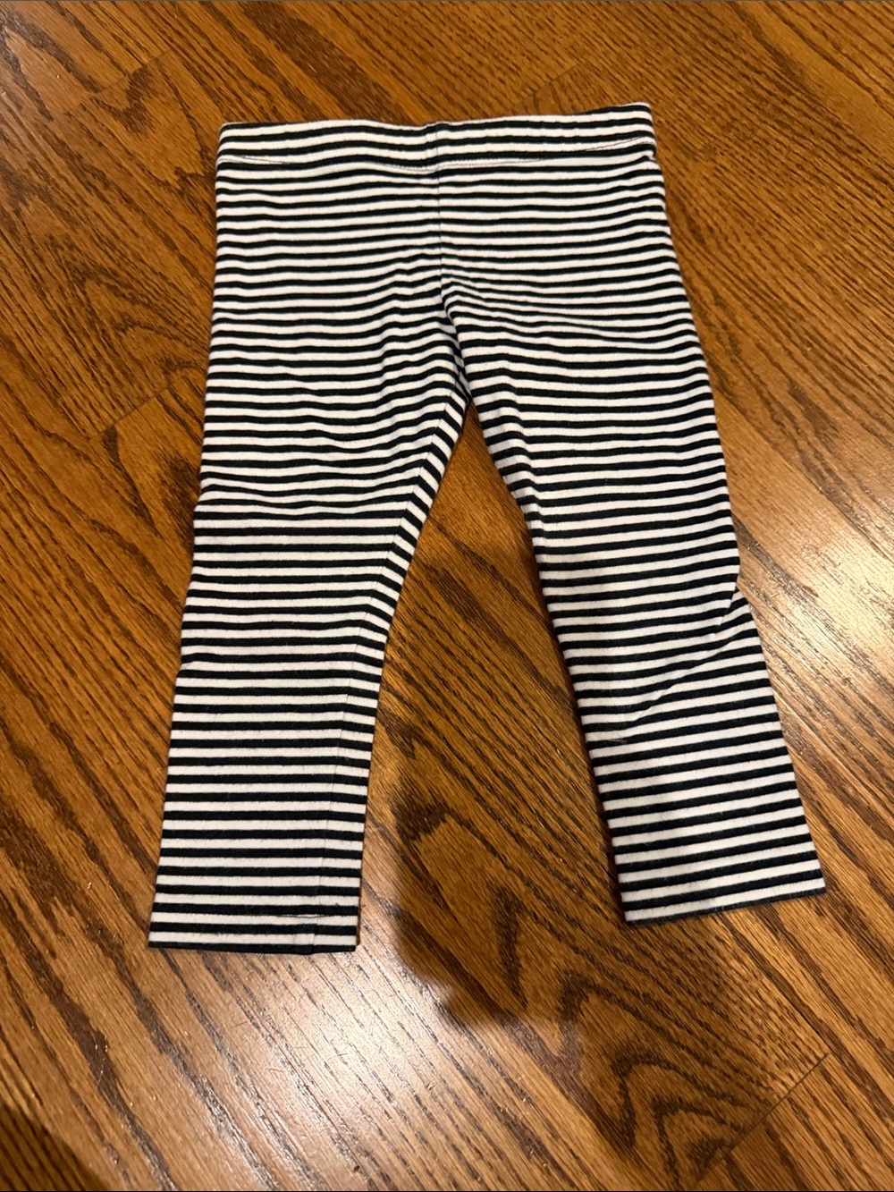 Primary Black and White Striped Kids Leggings